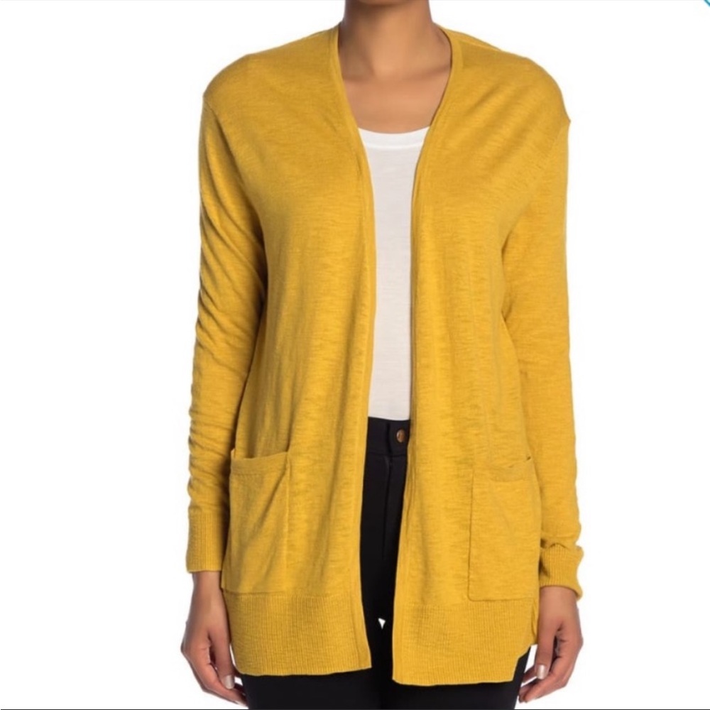 Madewell Mustard Open Cardigan with Pockets NWT